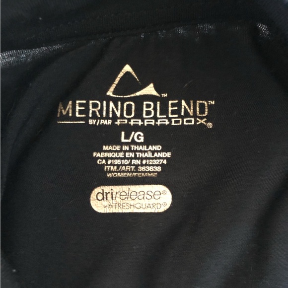 Paradox Merino Blend DriRelease Running 1/4 Zip Long Sleeve Top in Black Size L - Picture 7 of 11